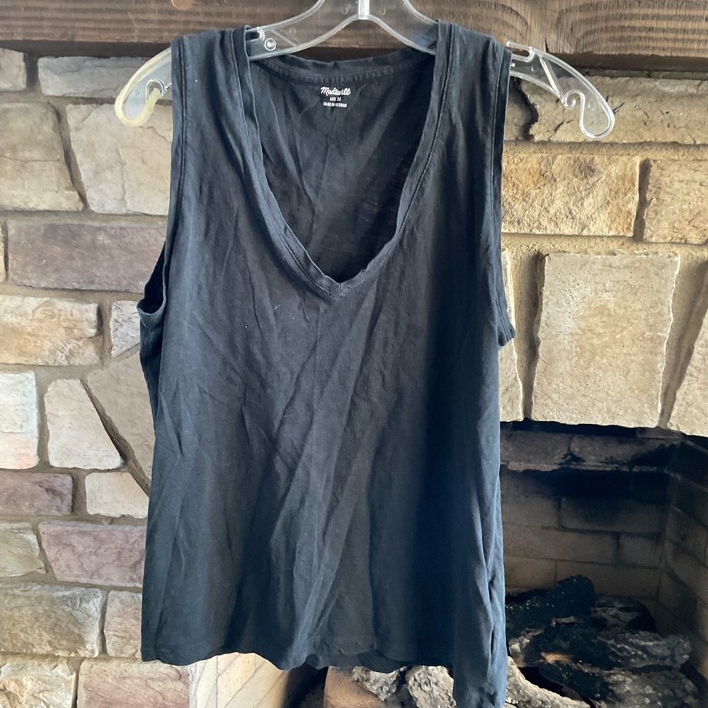 Madewell Black V-Neck Tank Top